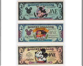 Disney Dollars- Complete Set of 43 - Mickey Mouse Money
