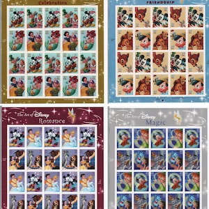 No.1625a) 4 Mint Sheets, 80 stamps, Disney Character, U.S. Stamps, Date, 1996+,,  Un-Used,   mint state.  plus 18