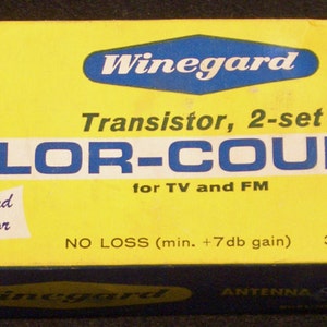 No.757a}  1 piece, Winegard Transistorized TV-FM Color Coupler , very good condition, Date 1960’s. never used.  757a