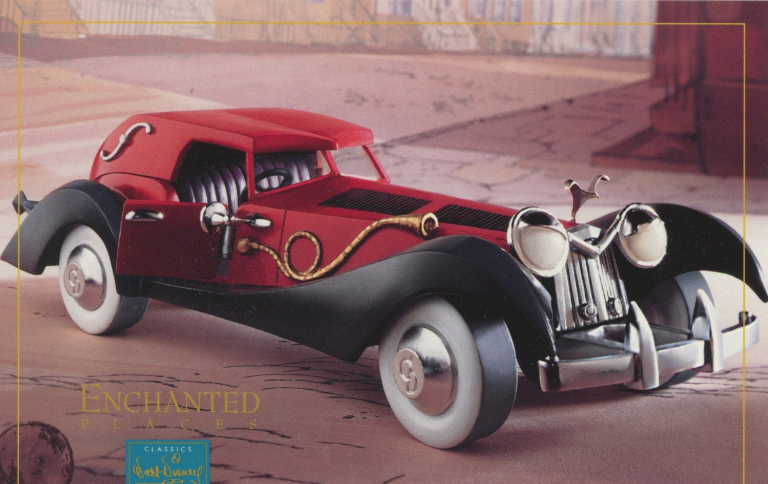 This post card depicts WDCC Cruella’s Car 4 X 6 inch for the Disney Co