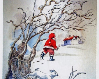 No.1092a}  Original children's Story “Santa’s Secret Reindeer” Brand New BOOK, Author, and Well-Known Artist in Argentina. Christmas Story,