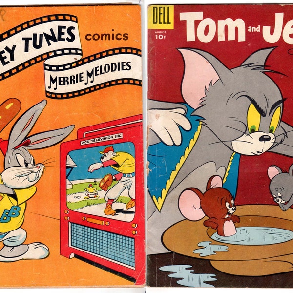 No.3110a}  Set of Two comics, Looney Tunes and Tom and Jerry published by Dell, Comics, , Fine to Very Fine + Condition.    3110a