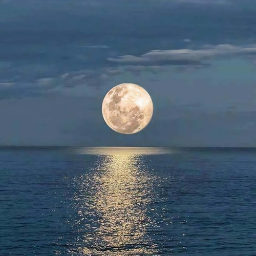 Photo of Supermoon Over Atlantic Ocean - Etsy