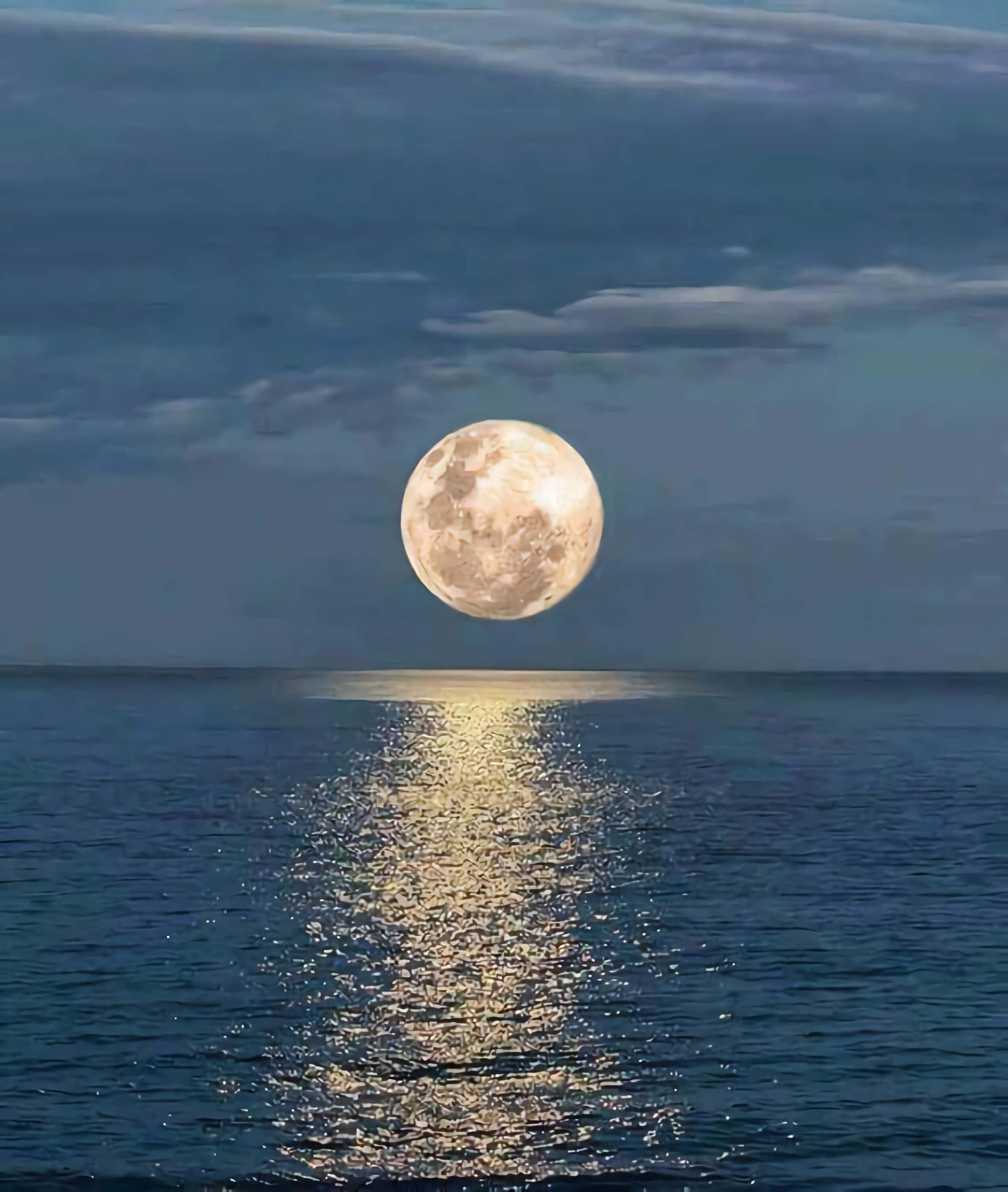 Photo Of Supermoon Over Atlantic Ocean Etsy