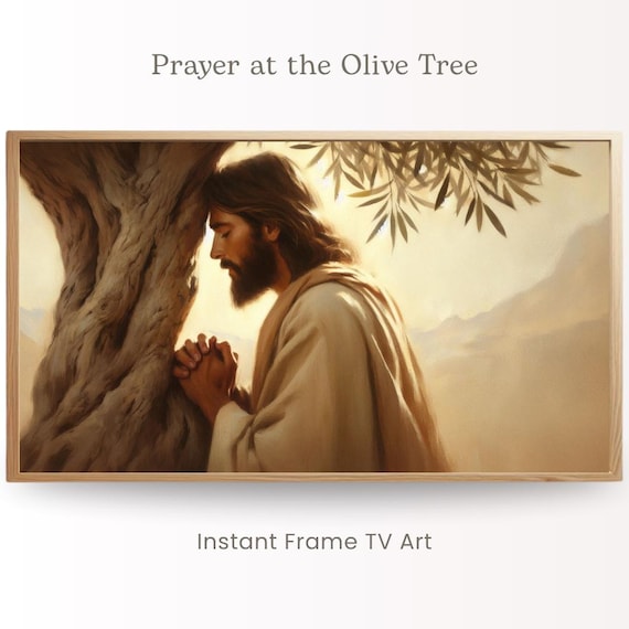 Gebet am Olivenbaum, lgemlde von Christus betend in Gethsemane, Christian  Frame TV Digital Download, Bibel religise Kunst - Etsy.de