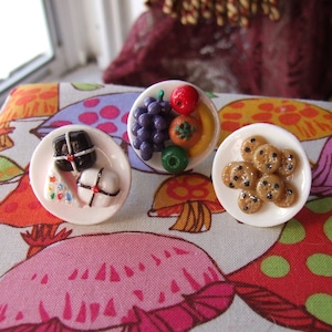 Cute Miniature Food Adjustable Statement Rings / Miniature Snack Rings ~ Fits 6-9.5 / Kitschy Jewelry / 3 Styles Your Choice!