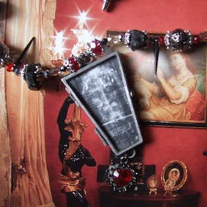 Shroud of Turin Picture Locket Black Tourmaline Statement Necklace / Face of Christ Image / Icon Pendant / Easter Resurrection / Christmas!