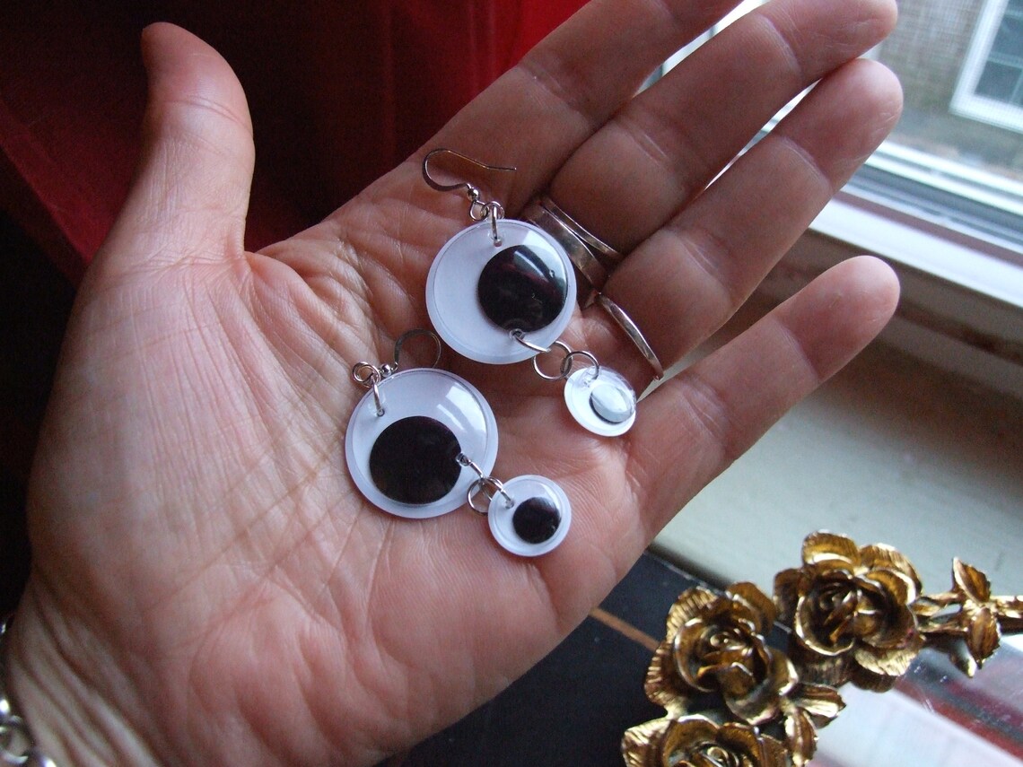 Cute Googly Eye Earrings / Googly Evil Eye Statement Earrings Etsy
