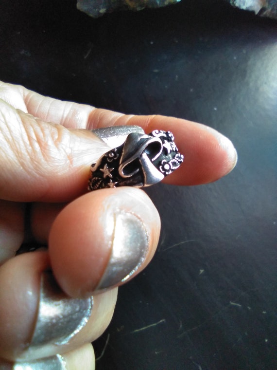 Sterling Vintage Style Mushroom Ring Size 7 / Gro… - image 4