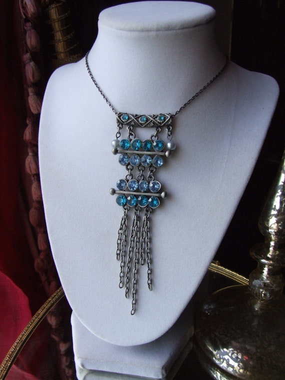 Vintage Moroccan Style Boho Rhinestone Necklace / 