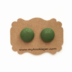 Camo Olive Green Earrings, Khaki Green Studs, Lightweight Stud Earrings, Nickel-free Earrings, Autumn Jewelry, Statement Fabric Earrings