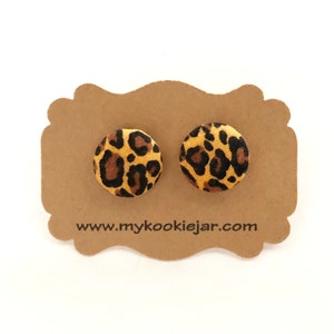 Leopard Earrings, Animal Print Studs for Girls and Women, Autumn Earrings, Animal Jewelry, Statement Earrings, Cool Cats and Kittens