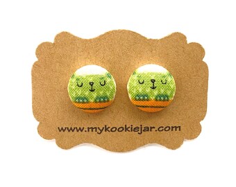 Cactus Cat Fabric Studs, Quarantaine Succs, Cactus Flower, Cat Oorbellen, Cat Mom Gift Idee, Cactus Plant, Sappige Hypoallergenic, Cat Plant