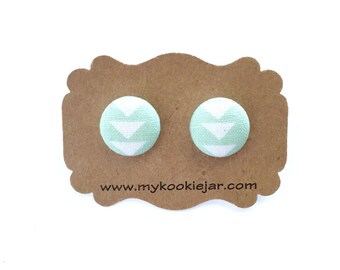 Geometric Earrings, Geometric Studs, Mint Studs, Mint Button Earrings, Geometric Earrings, Minimalist Earrings, Mint Green Earrings
