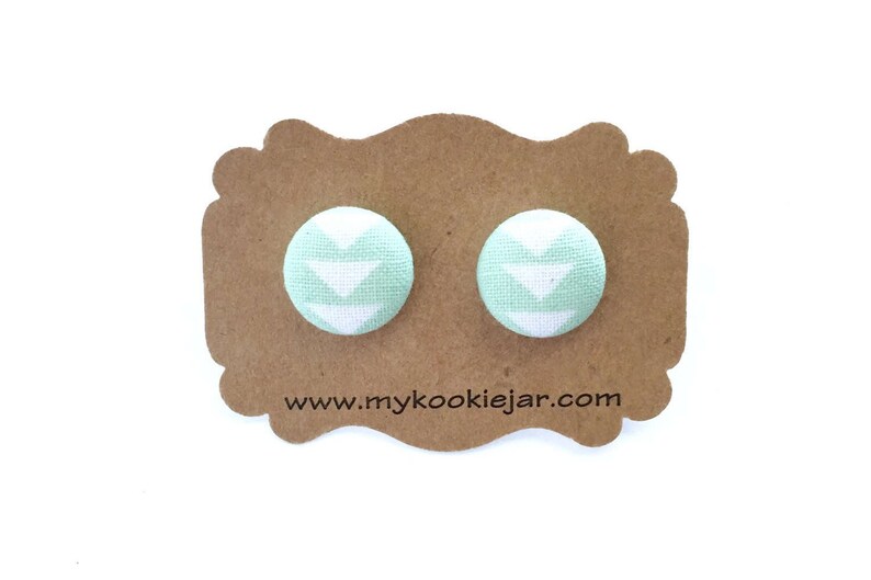 Geometric Earrings, Geometric Studs, Mint Studs, Mint Button Earrings, Geometric Earrings, Minimalist Earrings, Mint Green Earrings image 1