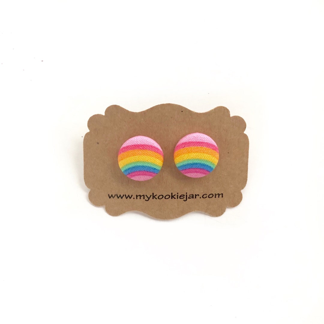Rainbow Earrings, Rainbow Studs, Rainbow Pastel Colors Earrings