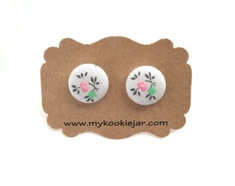 Roze grijze bloem oorbellen, grijs roze stud oorbellen, roze bloem studs, roze bloem knop oorbellen, roze bruidsmeisje cadeau, kleine bloem studs