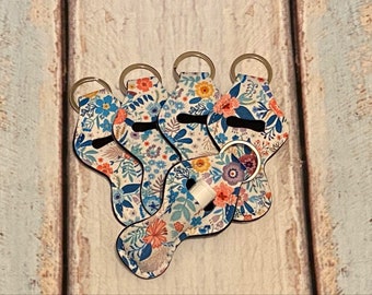 WILD FLOWER ~ Chap stick Key Chain/ Chapstick Holder/ Lip Gloss Key Chain/ Holder - Quantity One