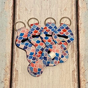 MERMAID SCALES ~ Chap stick Key Chain/ Chapstick Holder/ Lip Gloss Key Chain/ Holder - Quantity One