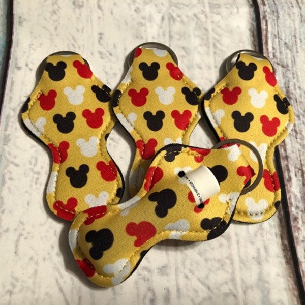 Chapstick Key Chain/ Chapstick Holder/ Lip Gloss Key Chain/ Holder Disney Mickey Mouse Head - Quantity One