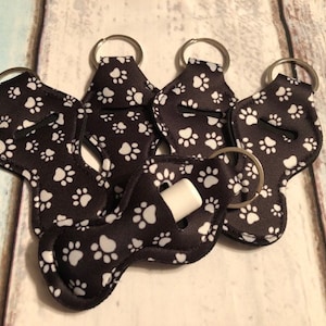 Chapstick Key Chain/ Chapstick Holder/ Lip Gloss Key Chain/ Holder PAW PRINT - Quantity One