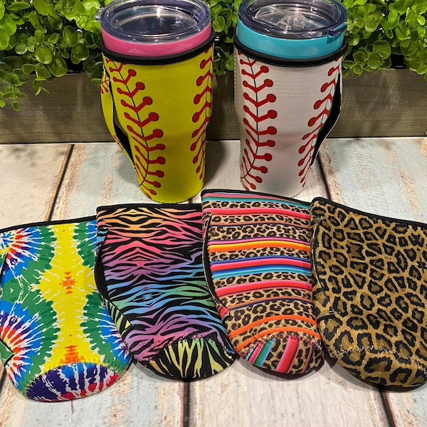 Neoprene 30 oz Tumbler Sleeve Holder with Handle