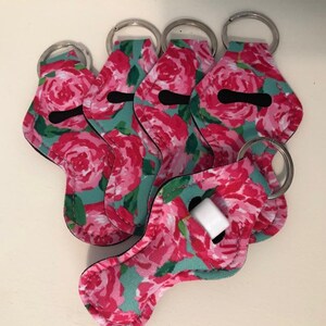 ROSE Floral ~ Chap stick Key Chain/ Chapstick Holder/ Lip Gloss Key Chain/ Holder - Quantity One