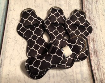 Chap stick Key Chain/ Chapstick Holder/ Lip Gloss Key Chain/ Holder Black Quantrafoil Patern - Quantity One