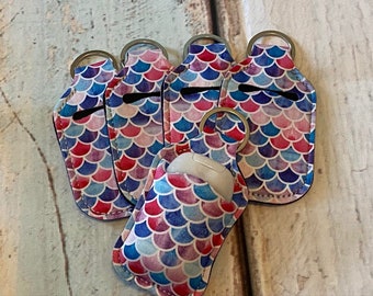 MERMAID Print HAND SANITIZER Holder Key Chain Air Pod Case