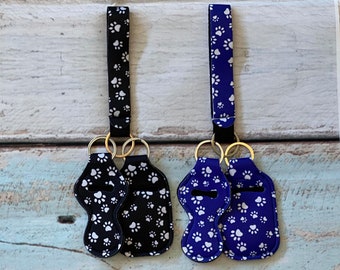 PAW PRiNT ~ GIFT SET Chap stick holder Sanitizer holder Wristlet Key Fob Key Chain
