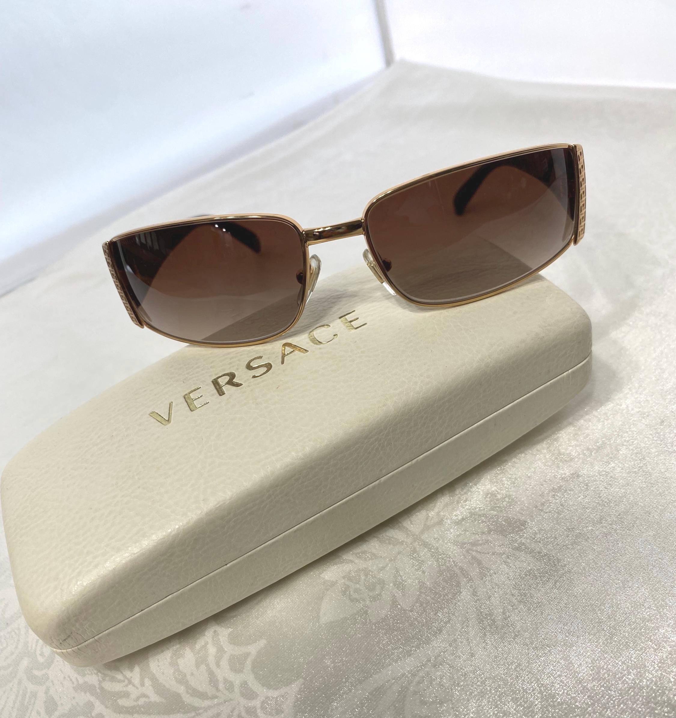 VERSACE MOD.2021 100213 Gold Black Rectangle Frame 60-15-130 
