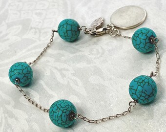 アクセサリー vintage silver925 turquoise bracelet Vintage Sterling Silver 925 Bracelet Turquoise, Women's Jewelry 19
