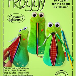 Estuche para lápices Froggy ITH de 15 x 25 cm - 6 x 10 pulgadas