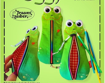 15 x 25 cm - 6 x 10 inch Pencil Case Froggy ITH