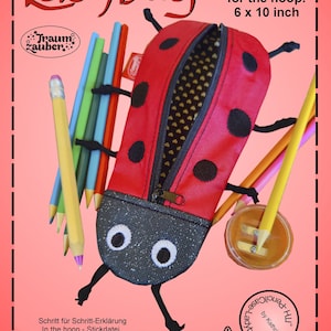 15x25 cm 6x10 inch Pencil Case Ladybug ITH Bild 1