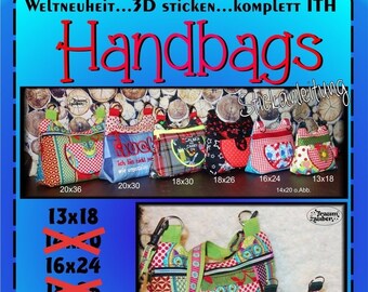 ITH-3D-Handbag SET A" - 18x30 embroidery file