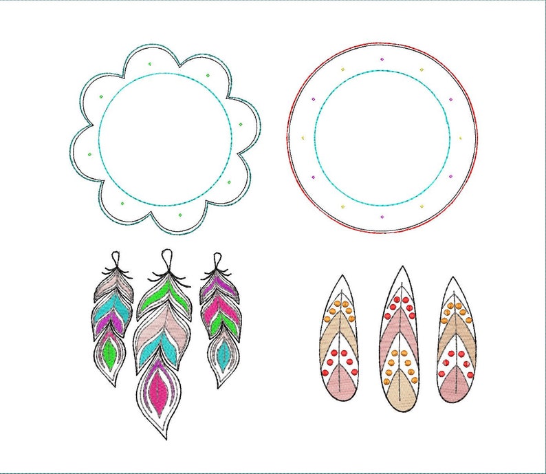 Dreamcatcher-DIY-Set sticken und basteln 13x13 cm Bild 1