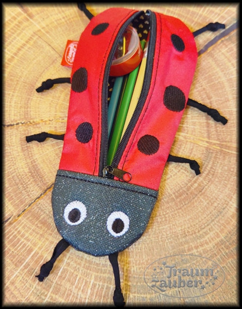 15x25 cm 6x10 inch Pencil Case Ladybug ITH Bild 3