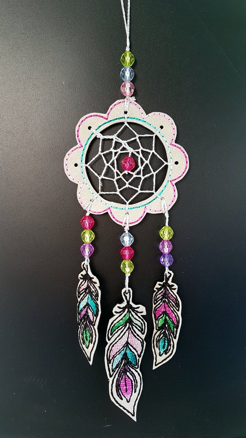 Dreamcatcher-DIY-Set sticken und basteln 13x13 cm Bild 4