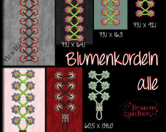 Blumenkordeln - 7 Dateien 10x26 Rahmen