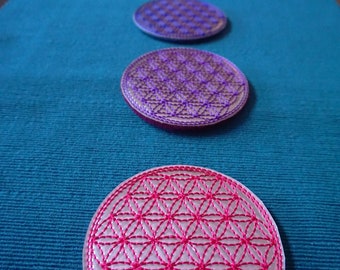 14 x 14 cm "Flower of Life" Redwork embroidery file