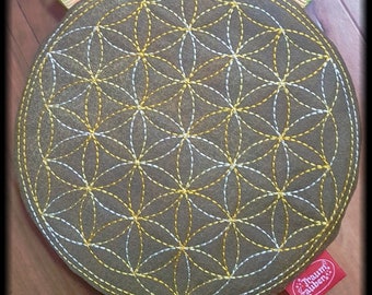 15 x 15 cm "Flower of Life" Redwork embroidery file