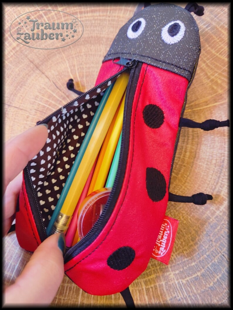 15x25 cm 6x10 inch Pencil Case Ladybug ITH Bild 4