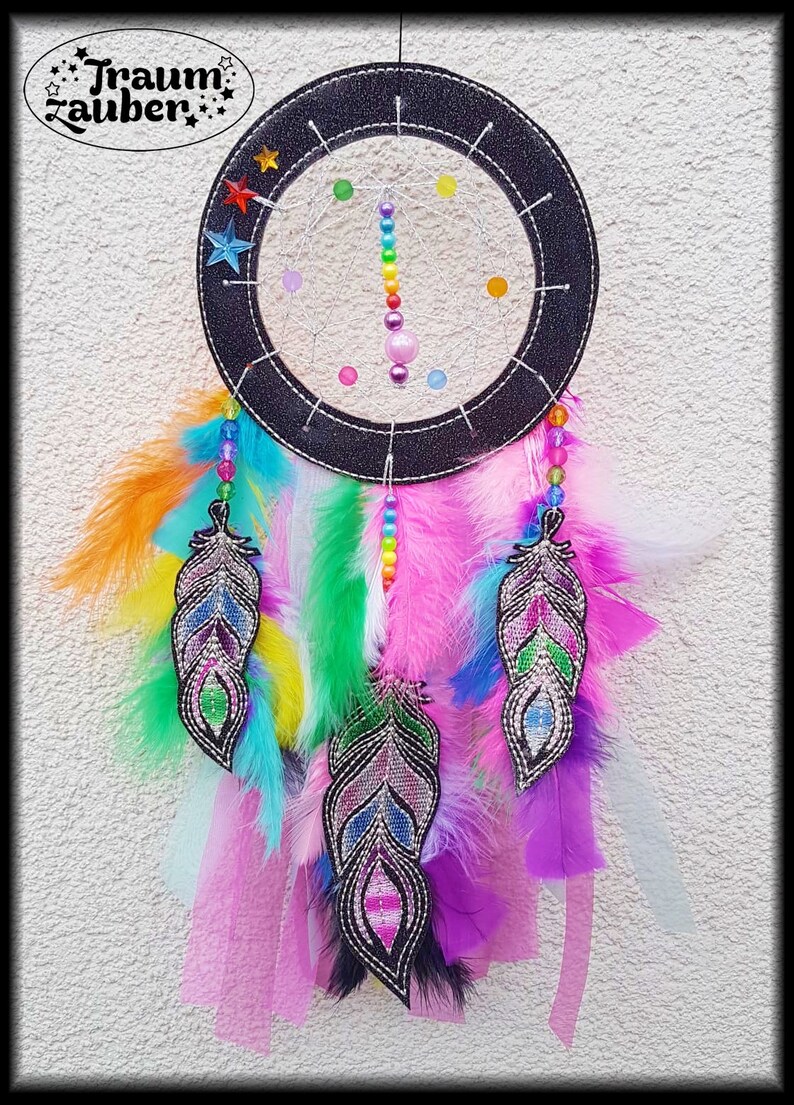 Dreamcatcher-DIY-Set sticken und basteln 13x13 cm Bild 2