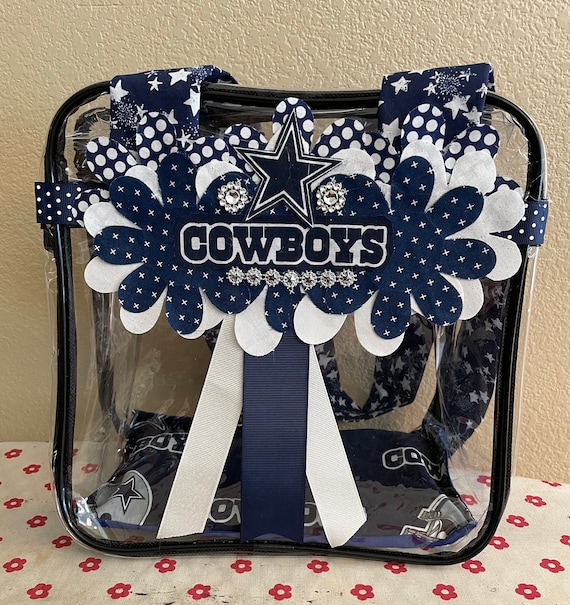 Hand decorated Clear Stadium Tote in Dallas Cowboy Theme Etsy
