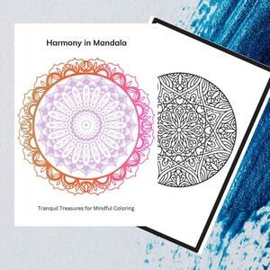 Digital Mandala Coloring Book | Printable Adult Coloring Pages | Mindful Therapy and Relaxation. A4 PNG 40 pages . Instant download