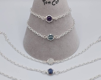 Fidget Gemstone Bracelet: Silver Plated Calming Anxiety Relief Jewellery Amethyst Tigers Eye Sodalite Fluorite
