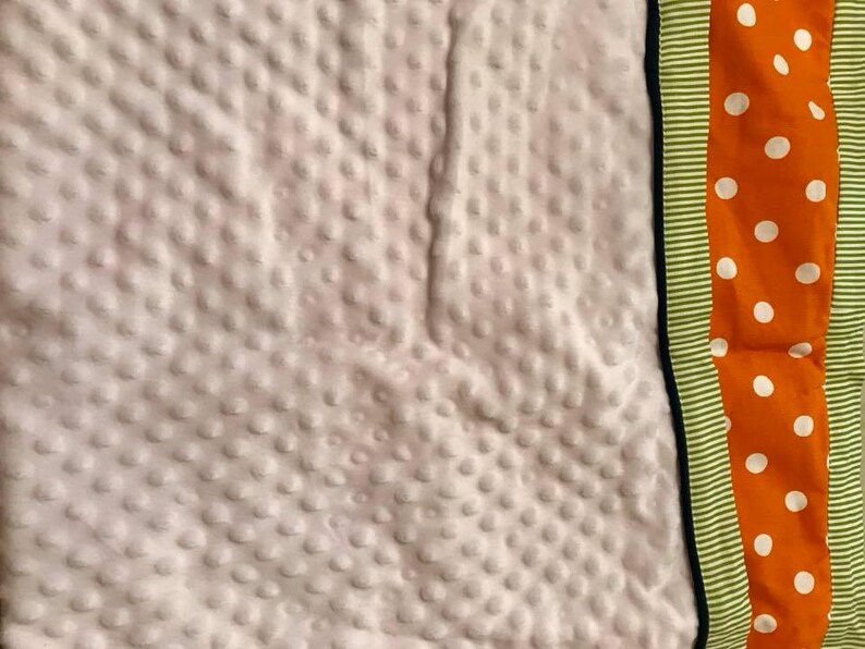 Minky Baby Blanket Crib Blanket Baby Gift Stroller Blanket Orange crib bedding Baby Blankets Kids Minky Polk a Dot Blanket