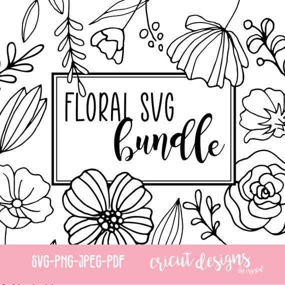 Floral SVG Bundle - Cricut Flower SVG bundle, SVG botanical bundle, svg flowers, flower cut file