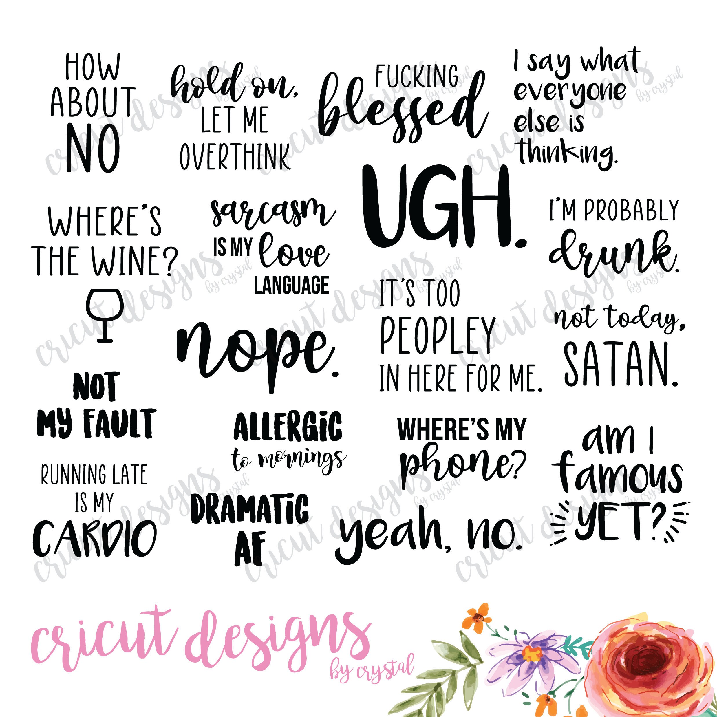 18 Sarcastic Quotes SVG Bundle Cricut SVG Quotes SVG Etsy Canada